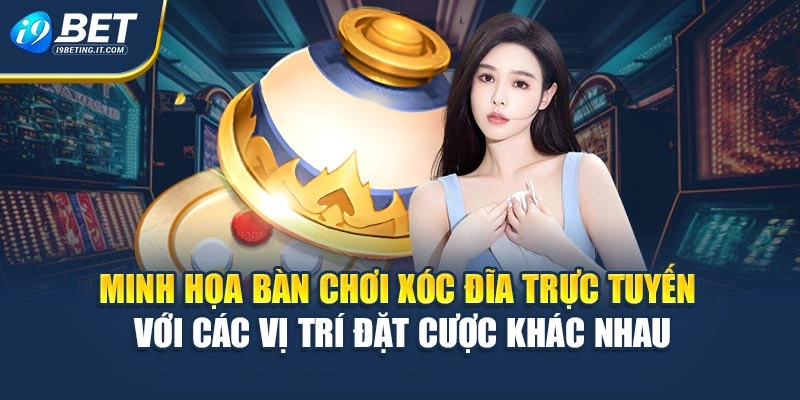 Minh họa bàn chơi xóc đĩa trực tuyến với các vị trí đặt cược khác nhau
